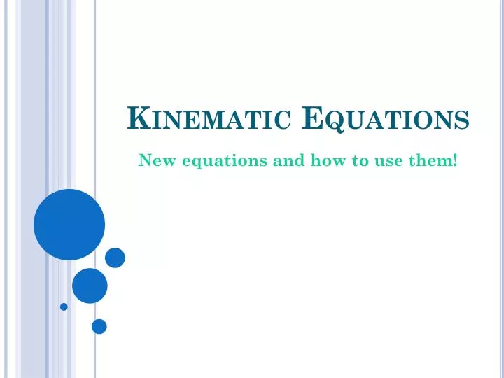 kinematic equations