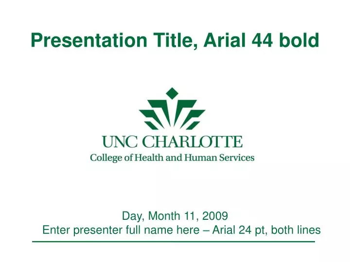 presentation title arial 44 bold