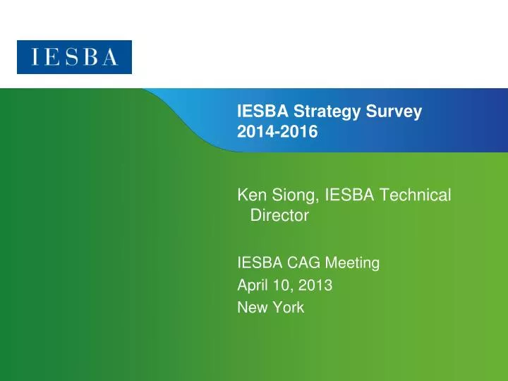 iesba strategy survey 2014 2016