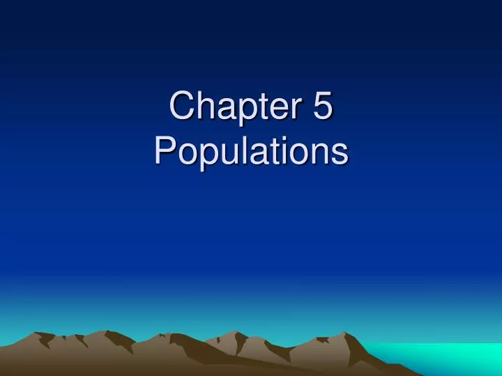 chapter 5 populations