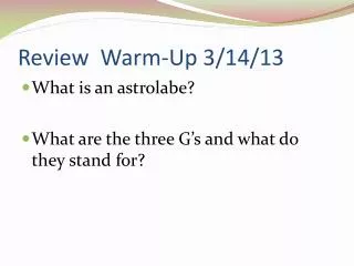 Review Warm-Up 3/14/13