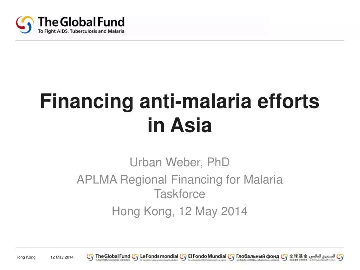 financing anti malaria efforts in asia