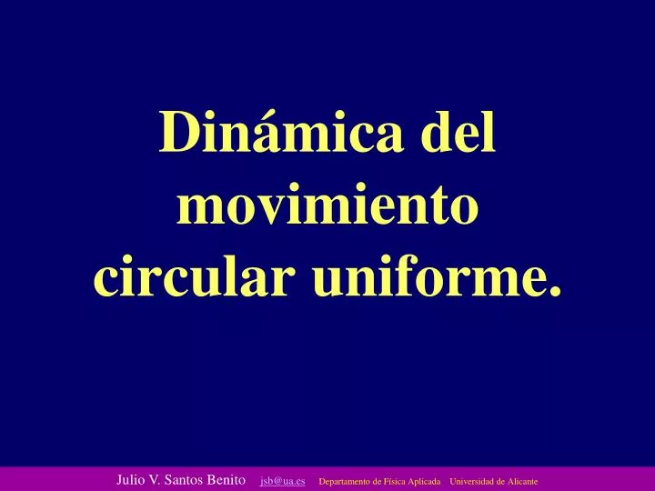 din mica del movimiento circular uniforme