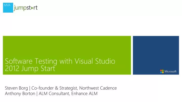 software testing with visual studio 2012 jump start