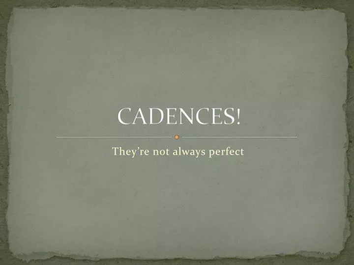 cadences