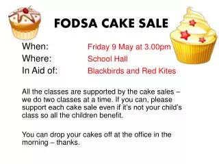 FODSA CAKE SALE