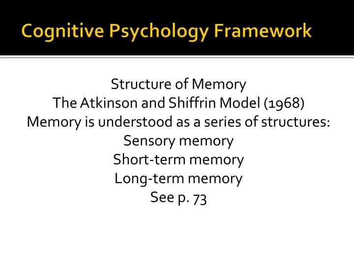 cognitive psychology framework