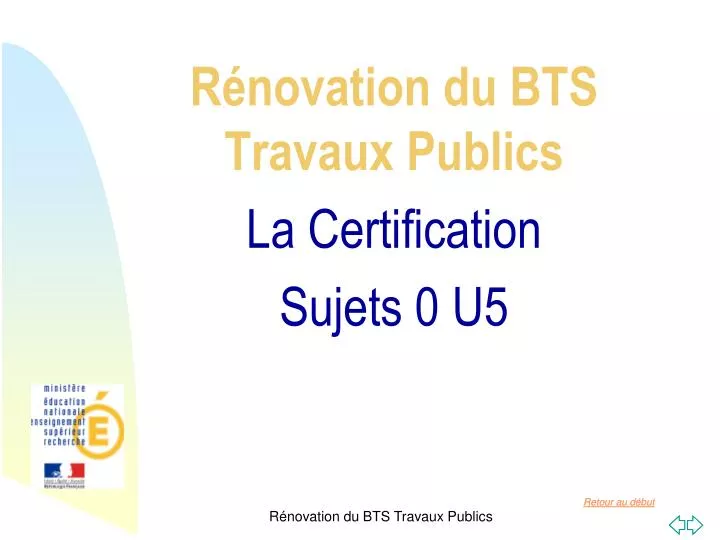 r novation du bts travaux publics la certification sujets 0 u5