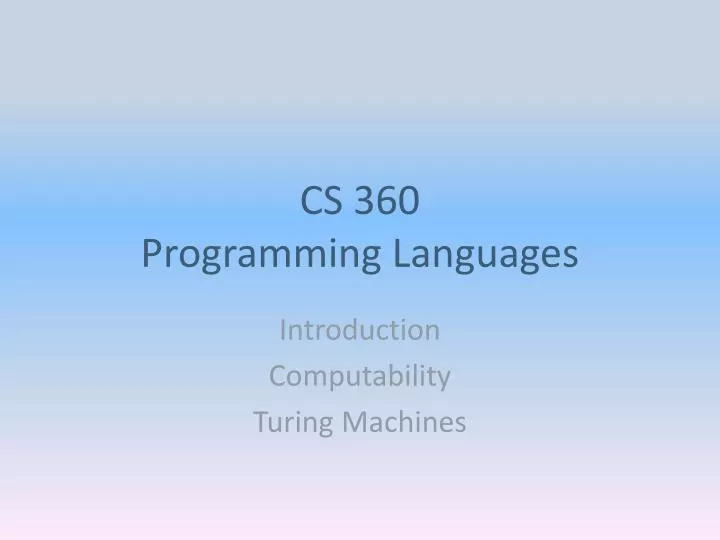 cs 360 programming languages
