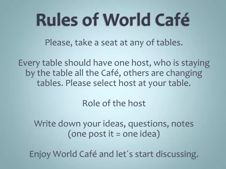 rules of world caf