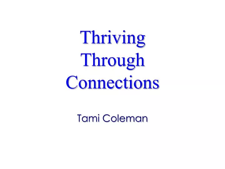 thriving through connections