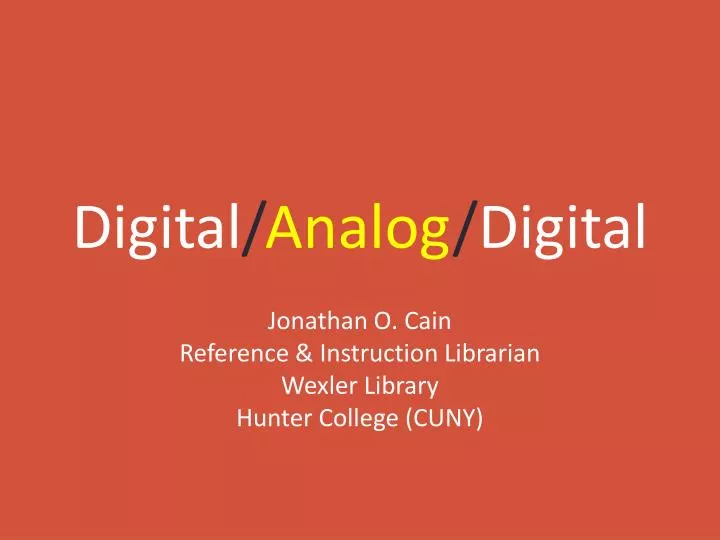 digital analog digital