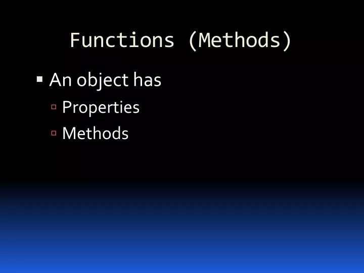functions methods