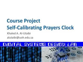 Course Project Self-Calibrating Prayers Clock