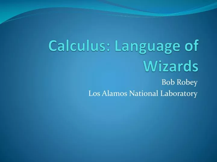 calculus language of wizards