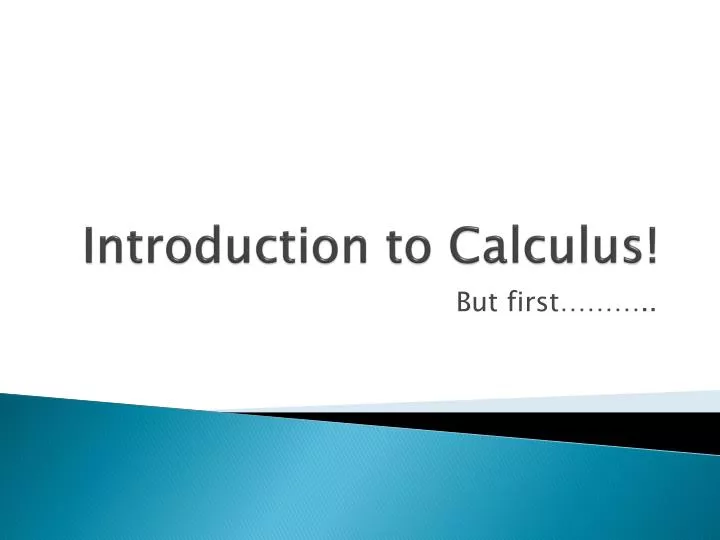 introduction to calculus