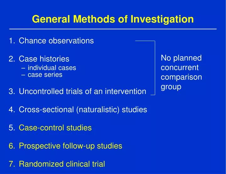 general methods of investigation