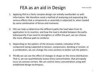 FEA as an aid in Design