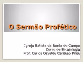 o serm o prof tico