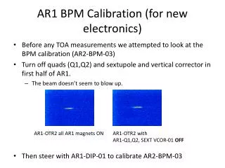 AR1 BPM Calibration (for new electronics)