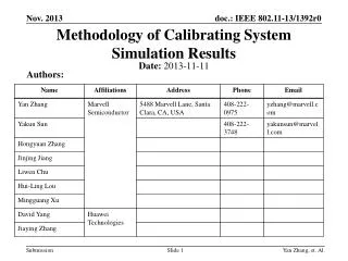 Methodology of Calibrating System Simulation Results