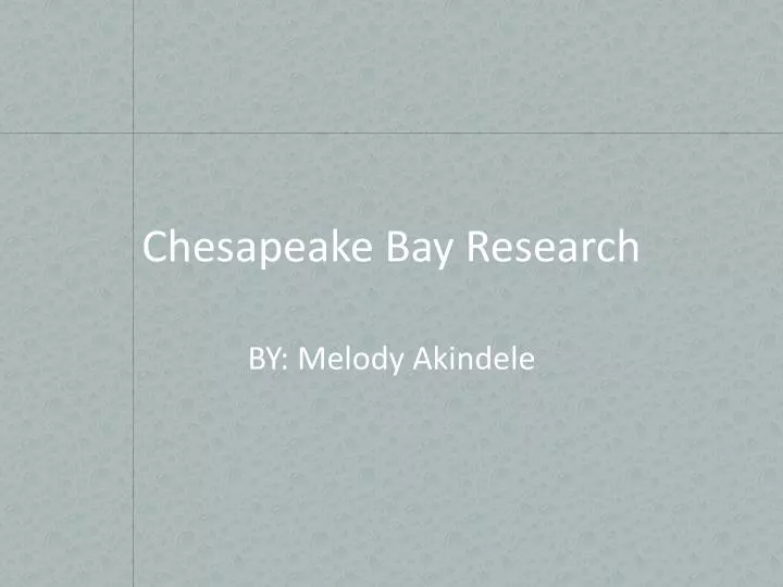 chesapeake bay research