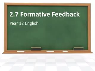 2.7 Formative Feedback