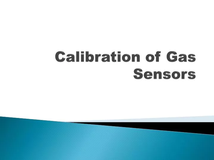 calibration of gas sensors
