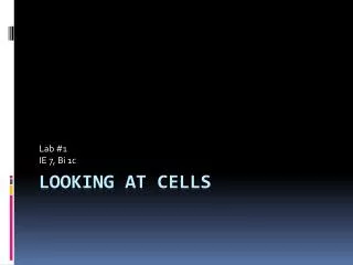 LOOKING AT CELLS