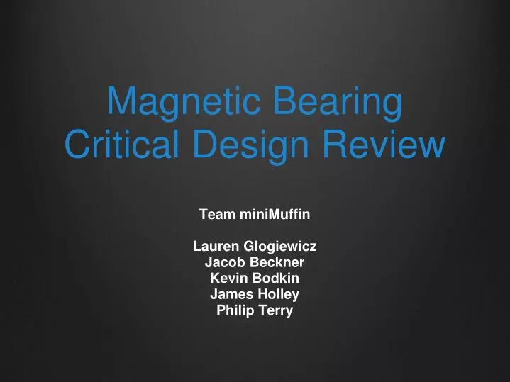 magnetic bearing critical design review