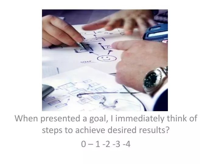 when presented a goal i immediately think of steps to achieve desired results 0 1 2 3 4