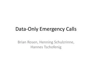 data only emergency calls
