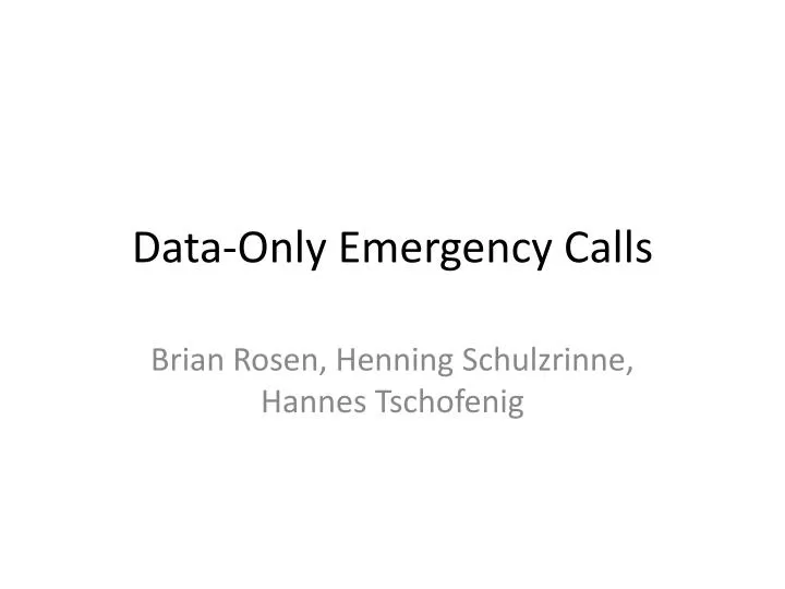 data only emergency calls