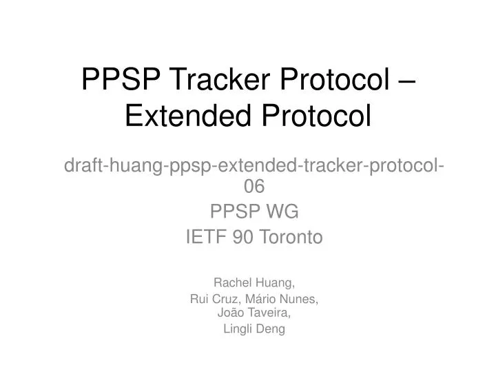 ppsp tracker protocol extended protocol