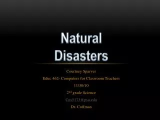 Courtney Sparver Educ 462- Computers for Classroom Teachers 11/30/10 2 nd grade Science