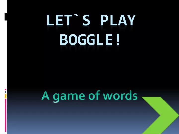 let s play boggle