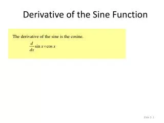 Derivative of the Sine Function