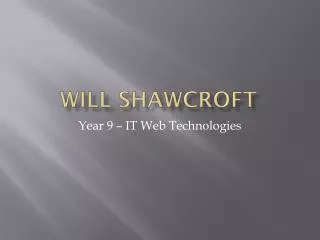 Will Shawcroft