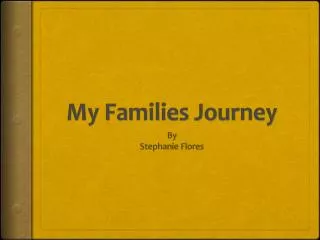 My Families Journey