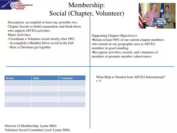 membership social chapter volunteer
