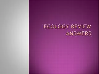Ecology Review Answers