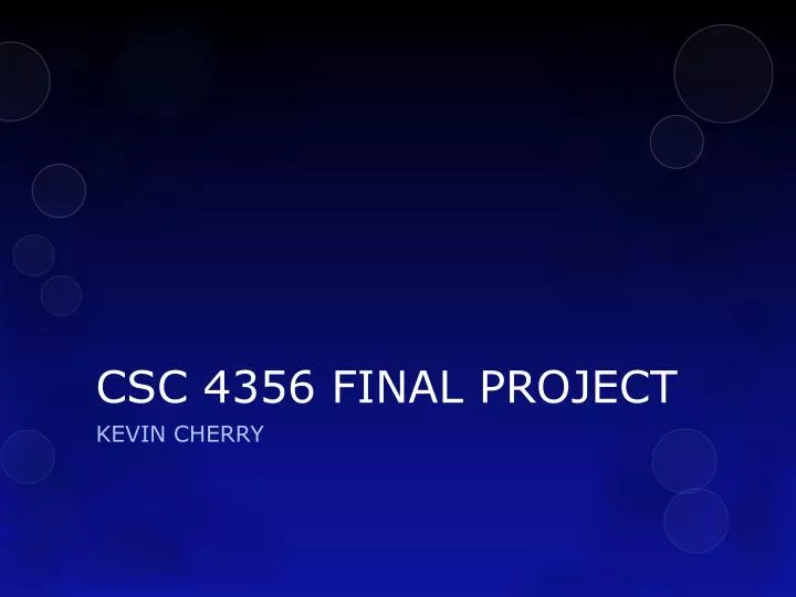 csc 4356 final project