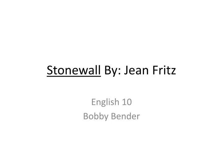 stonewall by jean fritz