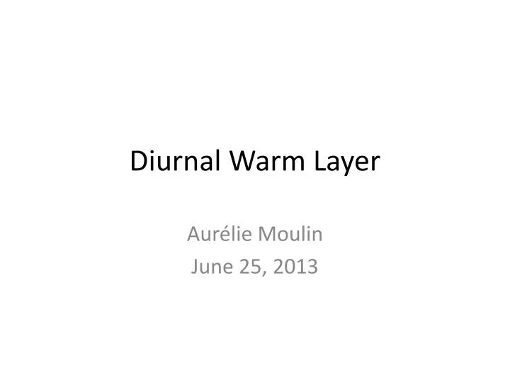 diurnal warm layer