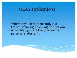 UCAS applications