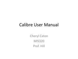 Calibre User Manual