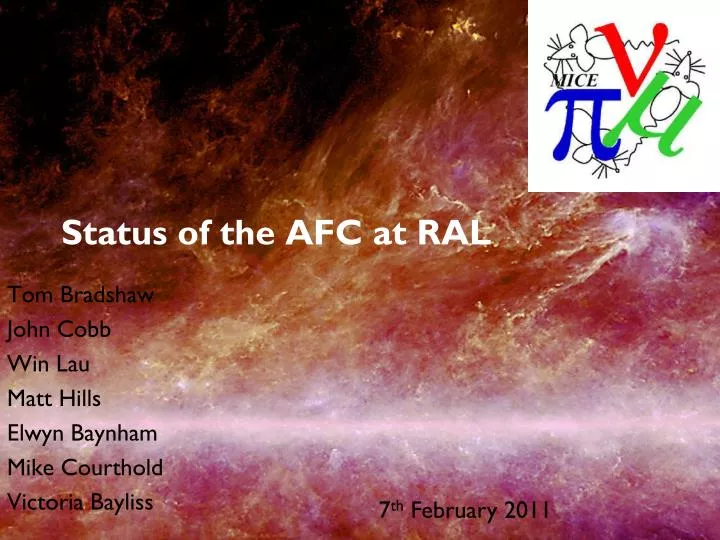 status of the afc at ral