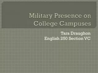 Military Presence on College Campuses