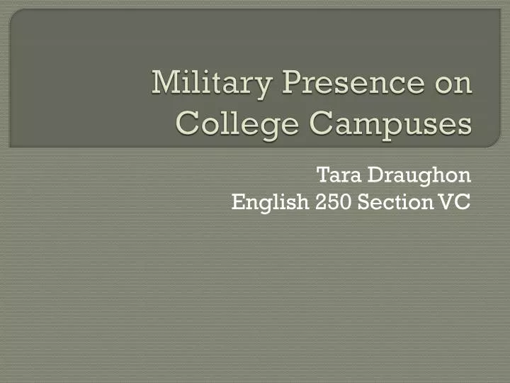 military presence on college campuses