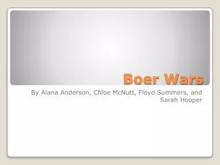 Boer Wars